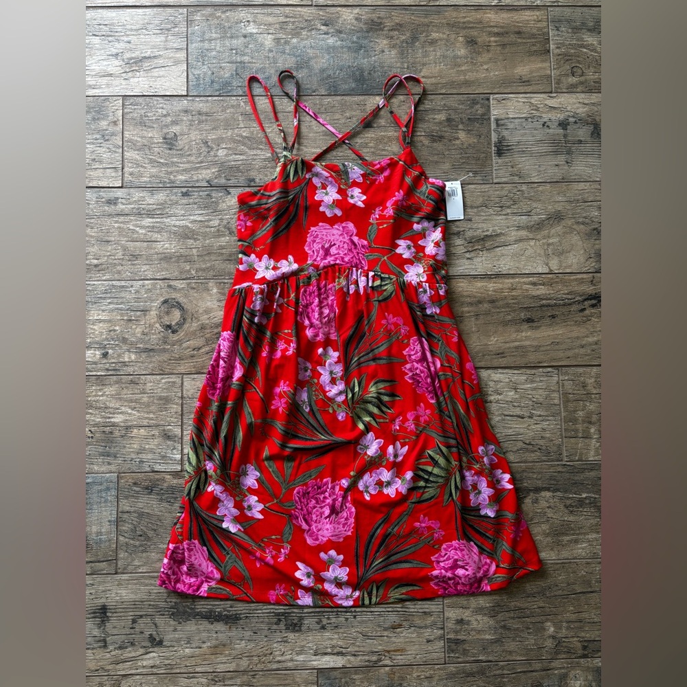 🌺Old Navy Red Pink Mini Sundress Sleeveless Perfect Vacation staple!
